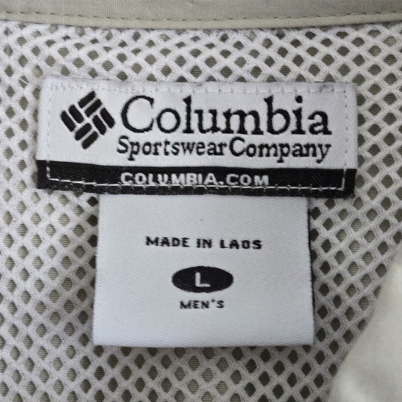 Columbia PFG (Performance Fishing Gear Men's Large Tan Outdoor Adventure Shirt - Picture 12 of 12